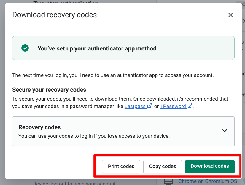 Shopify two step authentication not working