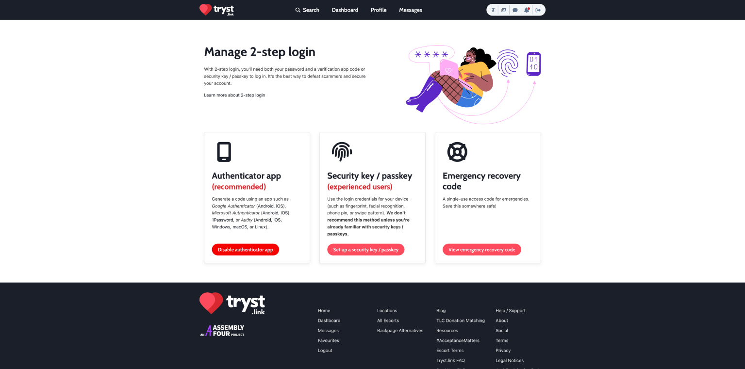 tryst authenticator app