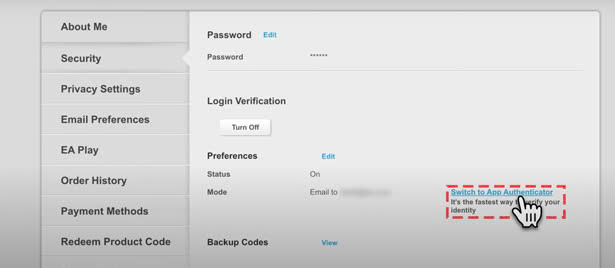 electronic arts authenticator